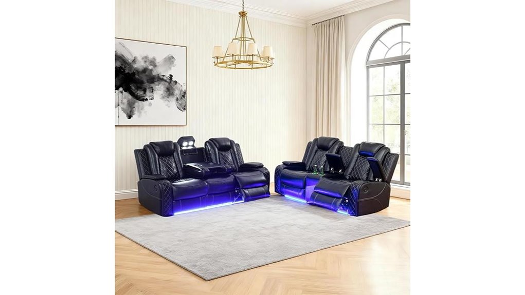 leather recliner with led