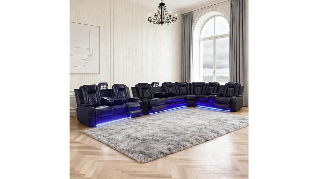 leather sectional with leds