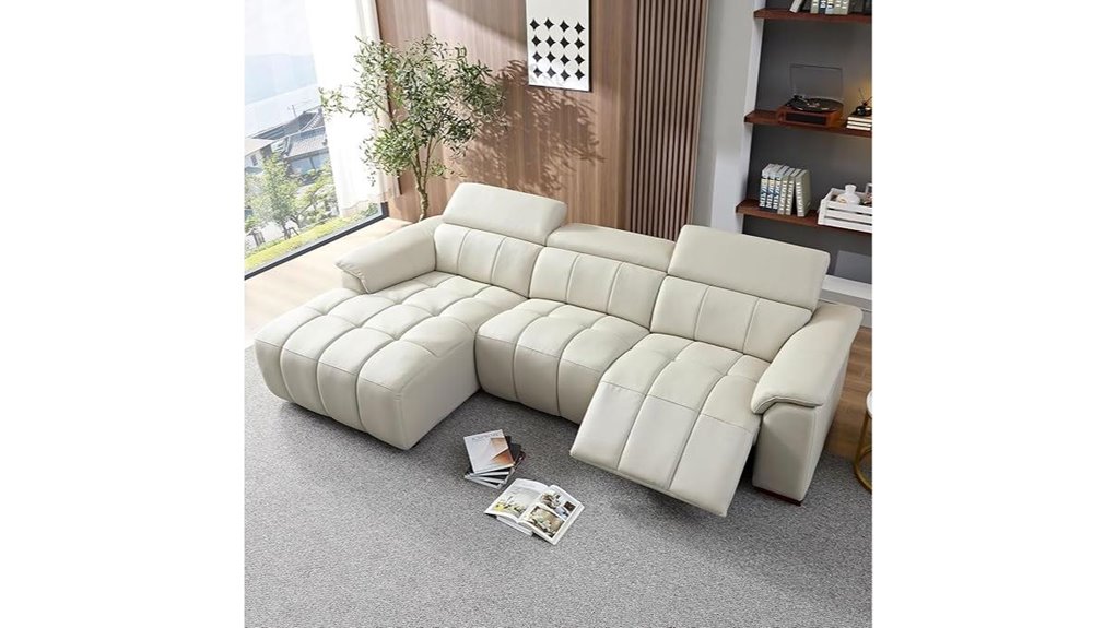 leather sofa with footrest
