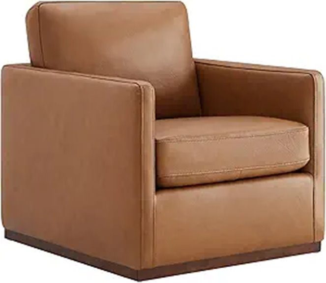 leather swivel accent chair