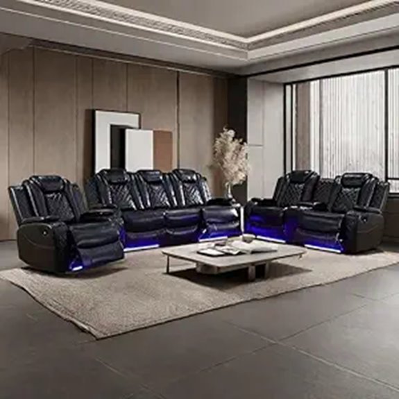 led lit reclining set