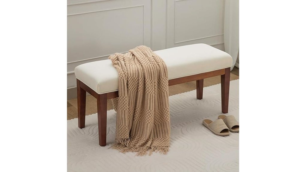 linen fabric wooden legs