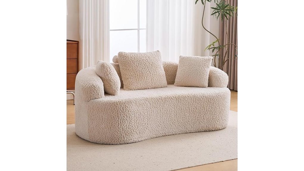 luxurious curved loveseat