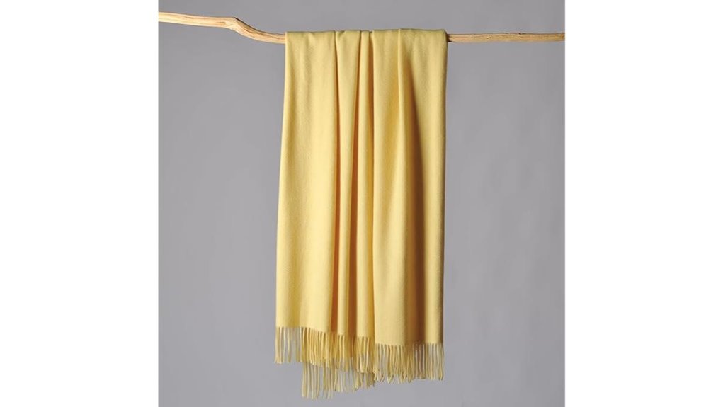 luxurious fringe cashmere blanket