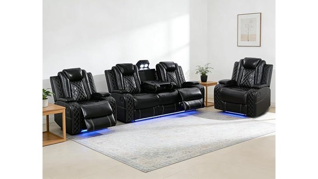 luxurious led reclining set