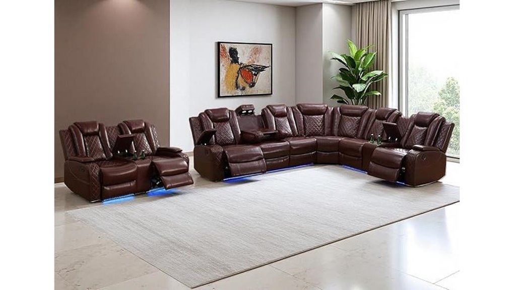 luxurious reclining sectional