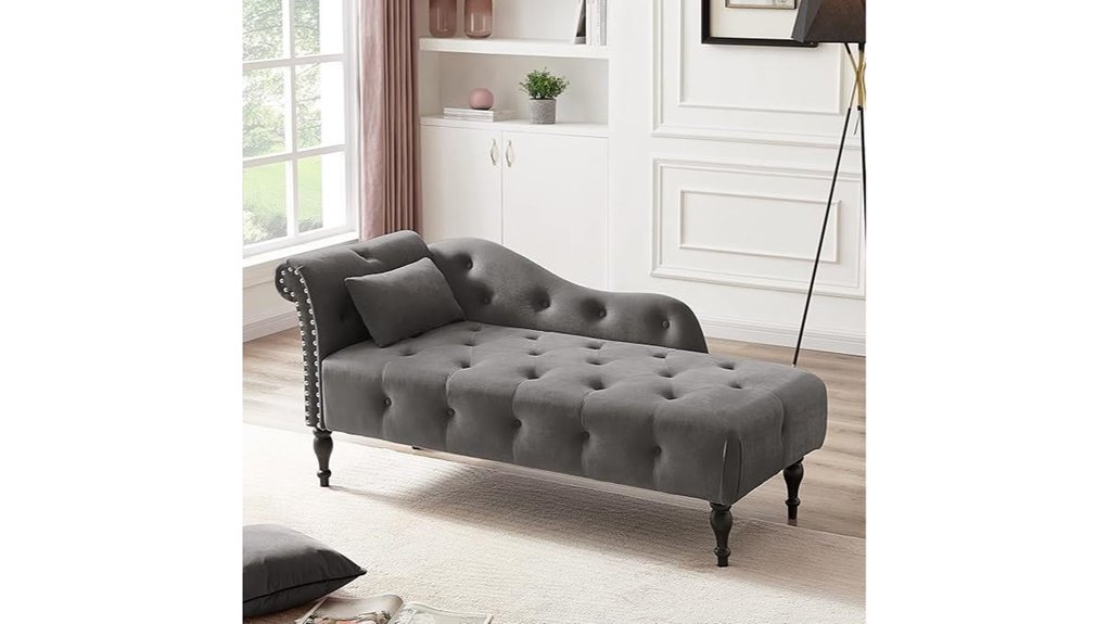 luxurious velvet chaise lounge
