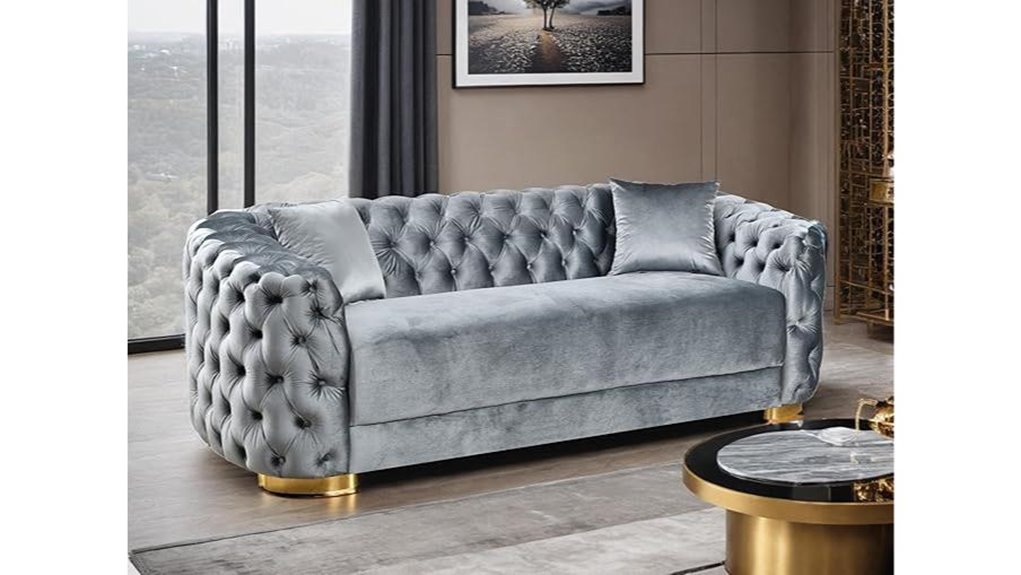 luxurious velvet chesterfield