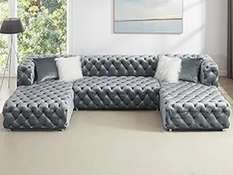 luxurious velvet sectional sofa