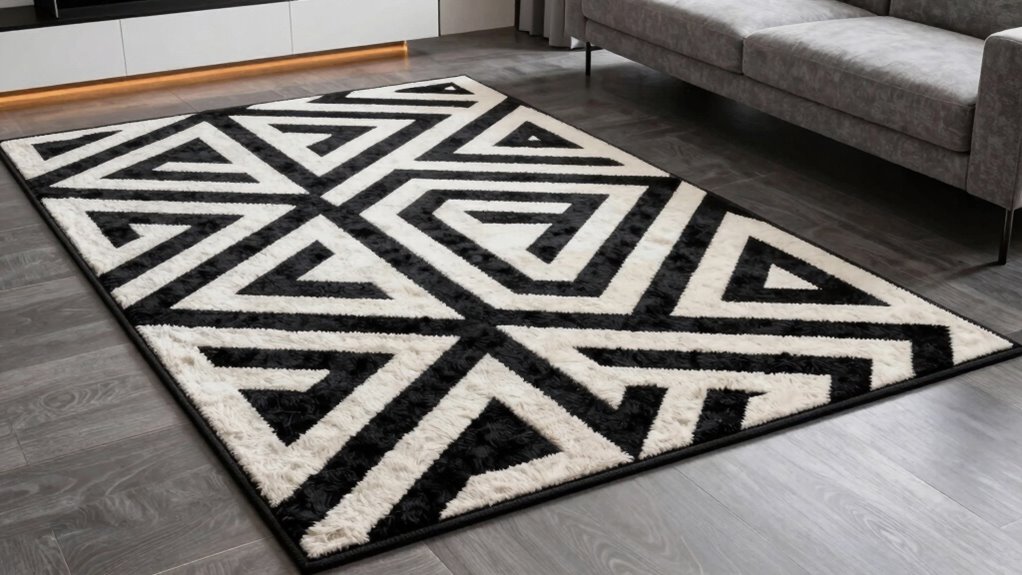 luxury black and white geometric rugs