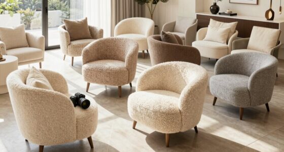 luxury boucle accent chairs