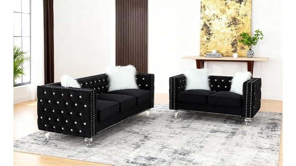 luxury chesterfield crystal legs