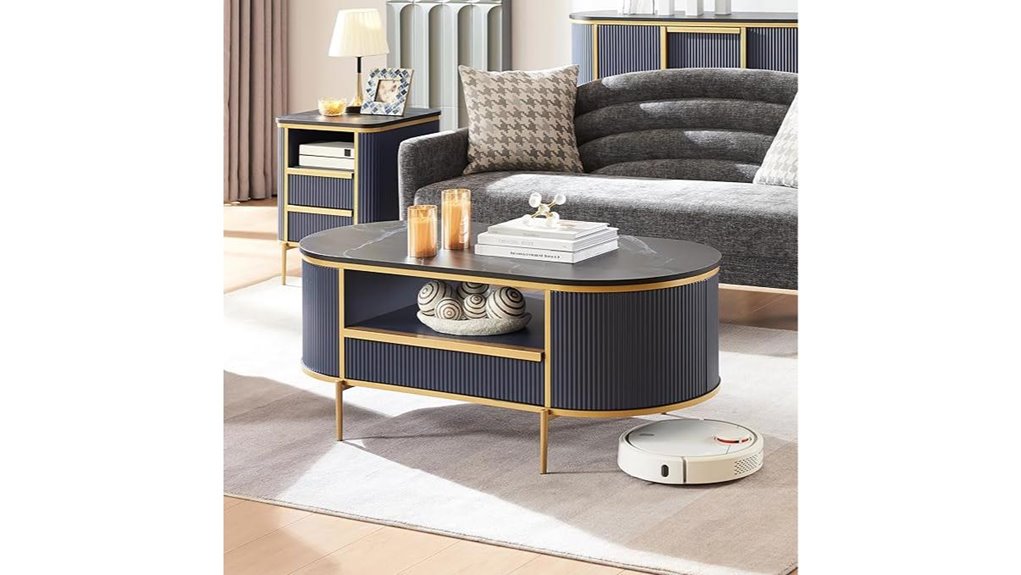luxury fluted coffee table