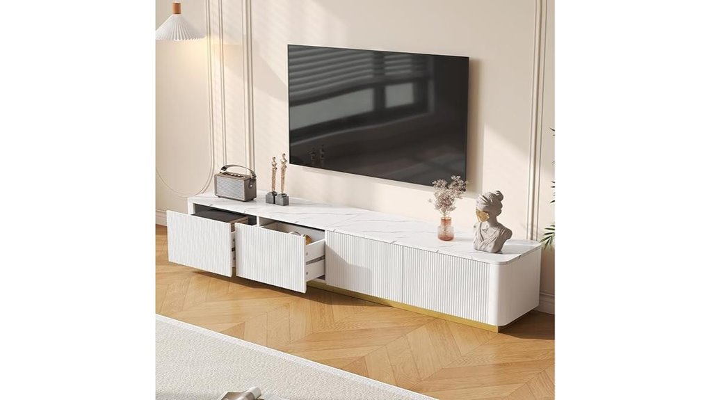luxury fluted tv stand