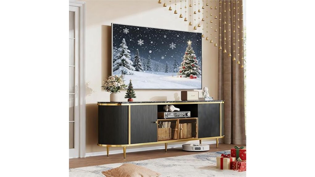 luxury fluted tv stand