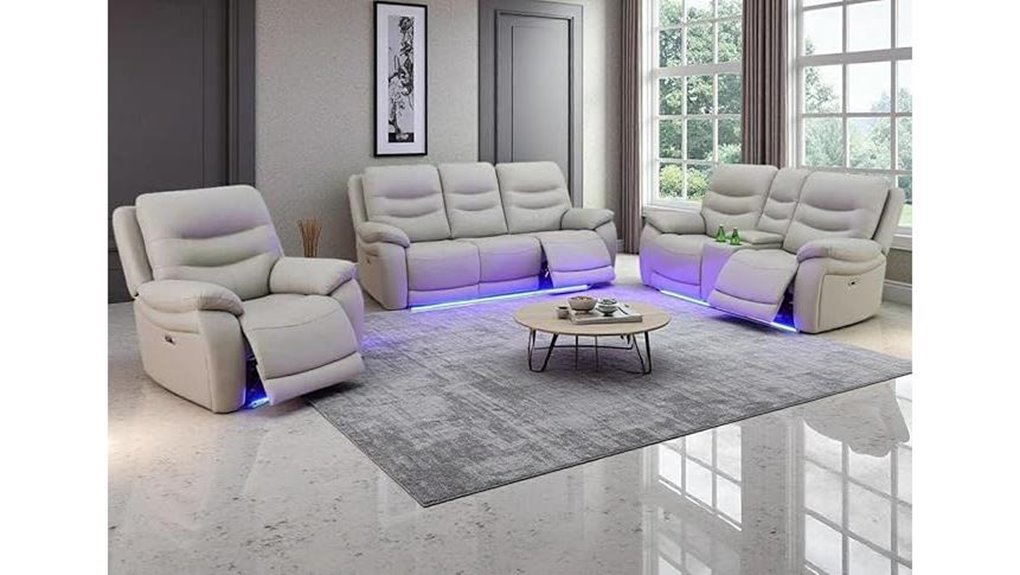 luxury led recliner sectional