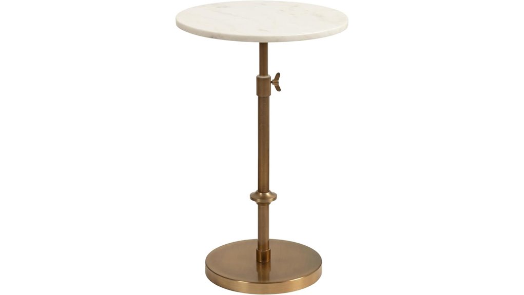 marble brass side table