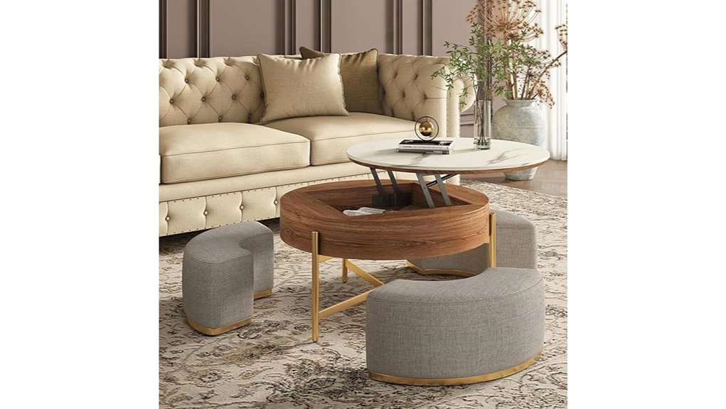 marble ottoman coffee set