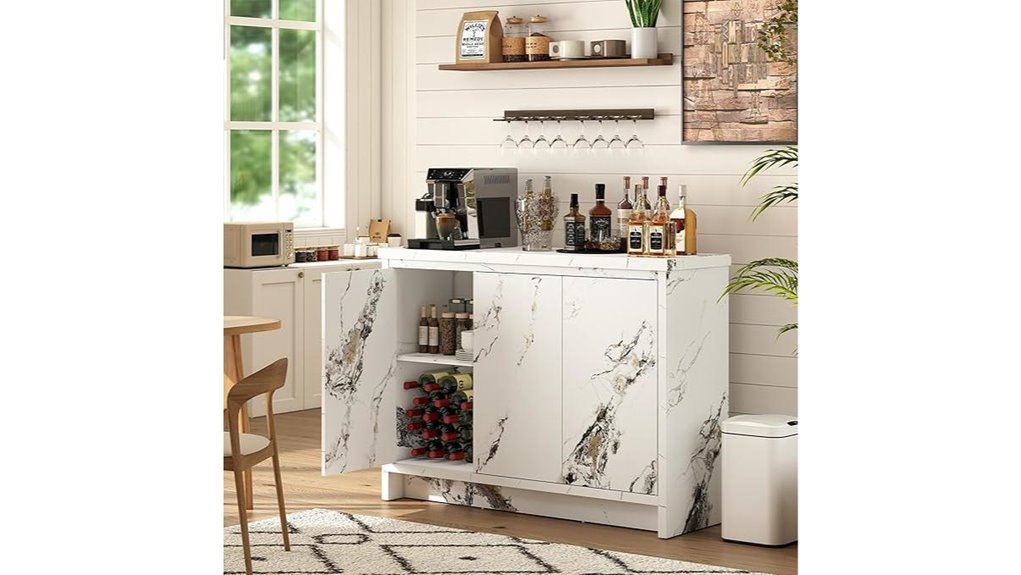 marble veined sideboard