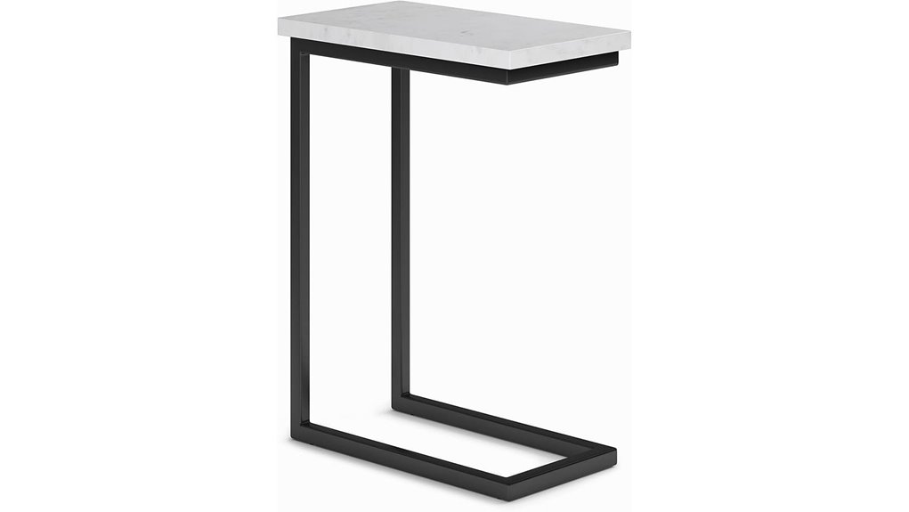metal side table marble