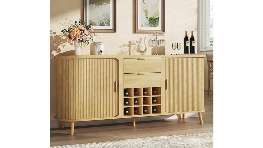 mid century buffet with racks