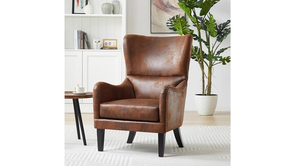 mid century faux suede chair