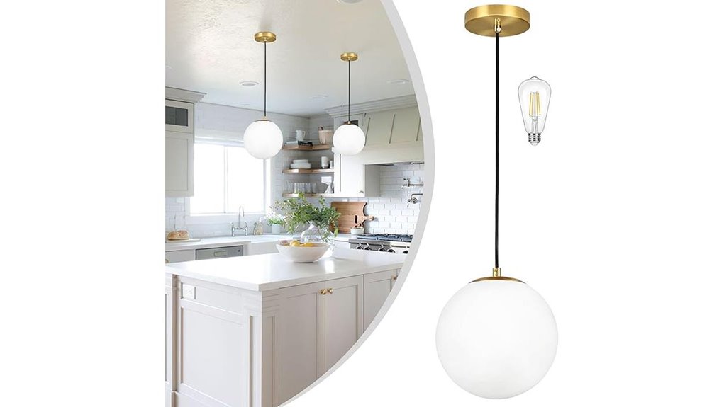 milk glass globe pendant