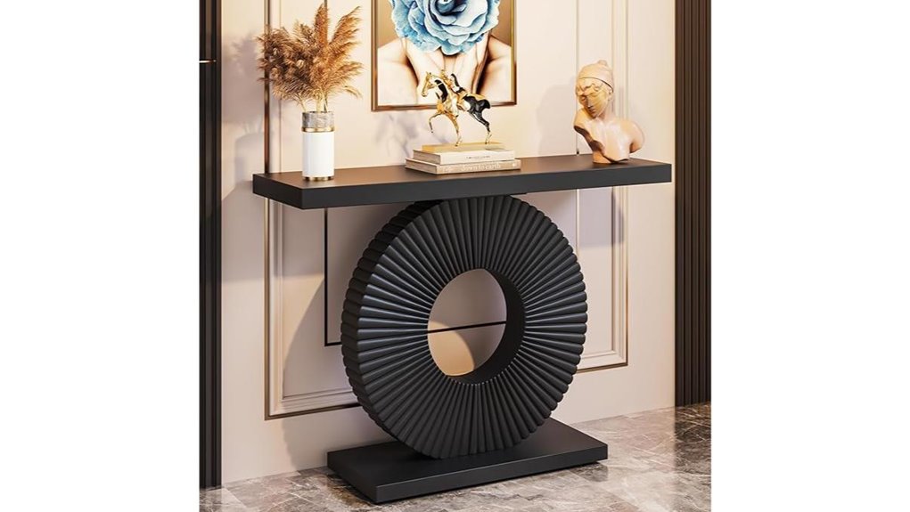 modern black geometric console
