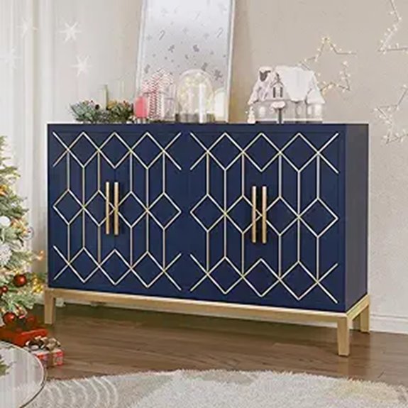 modern blue accent cabinet