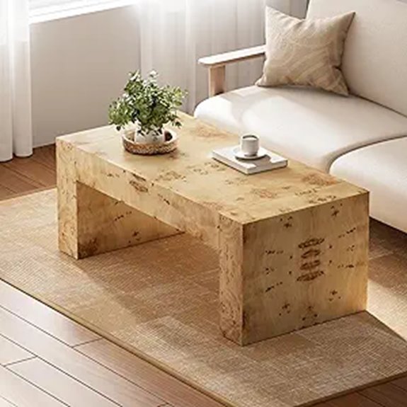 modern burl wood table
