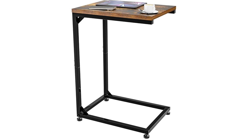 modern c shaped metal table