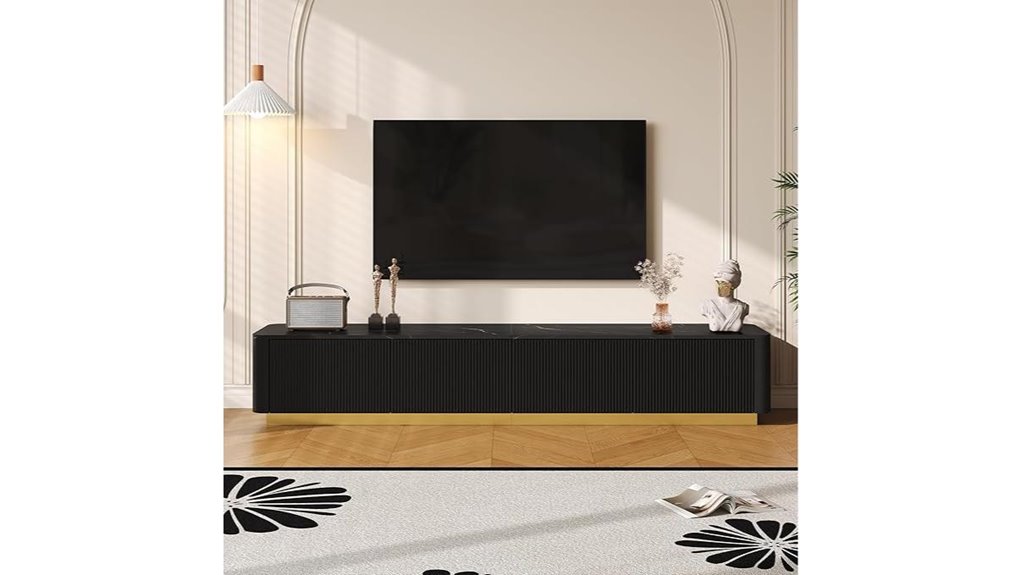 modern fluted tv stand