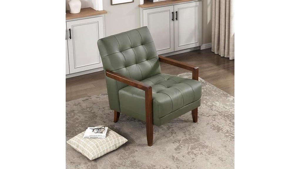 modern leather tufted chair