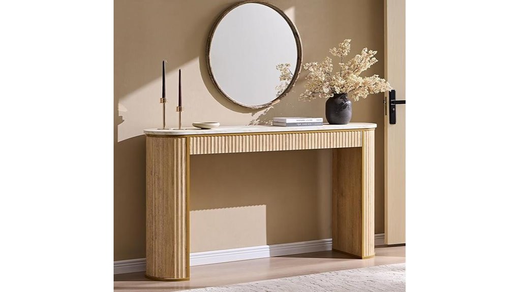 modern natural oak console