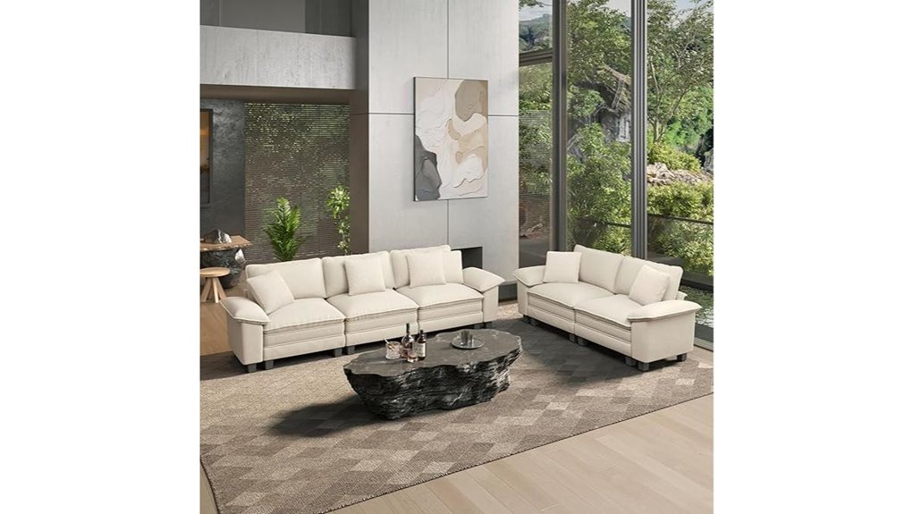 modern two piece sofa