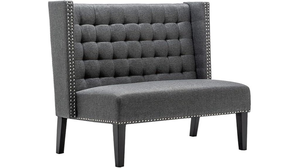 modern upholstered loveseat bench