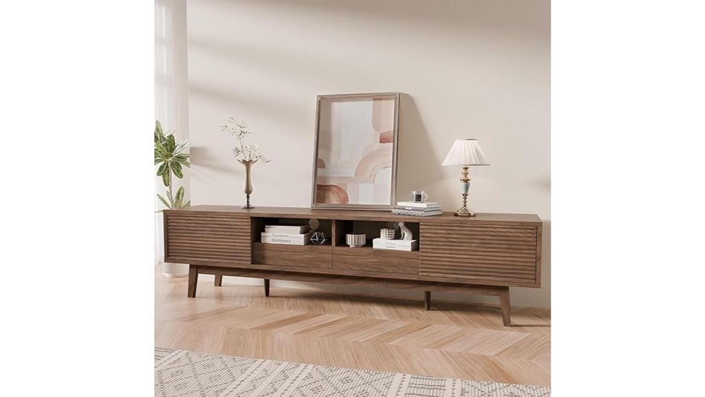 modern walnut tv console