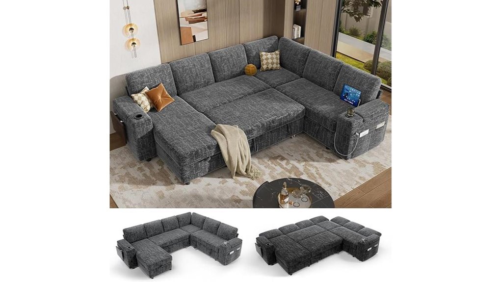 modular sleeper sofa storage
