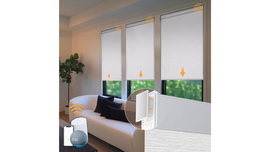 motorized white roller blinds
