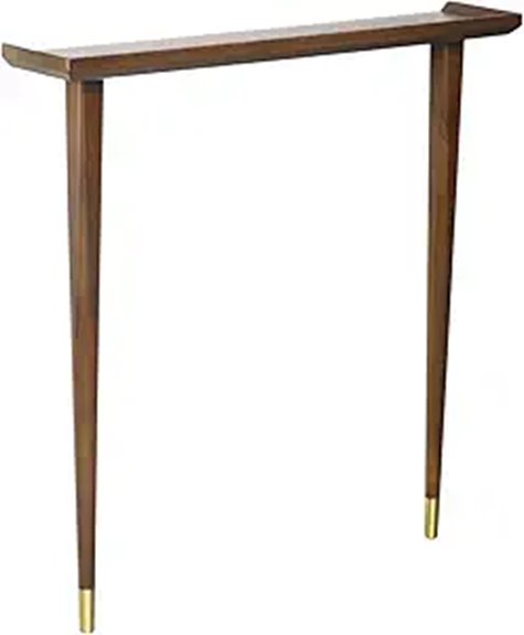 narrow walnut wall table