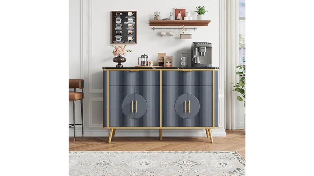 navy blue storage cabinet