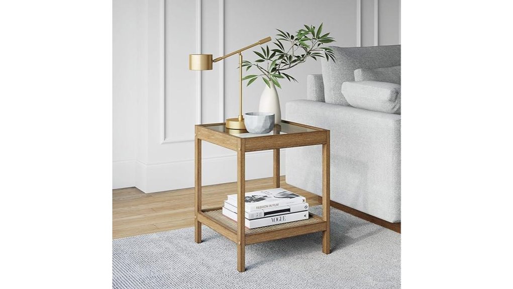 nightstand with glass top