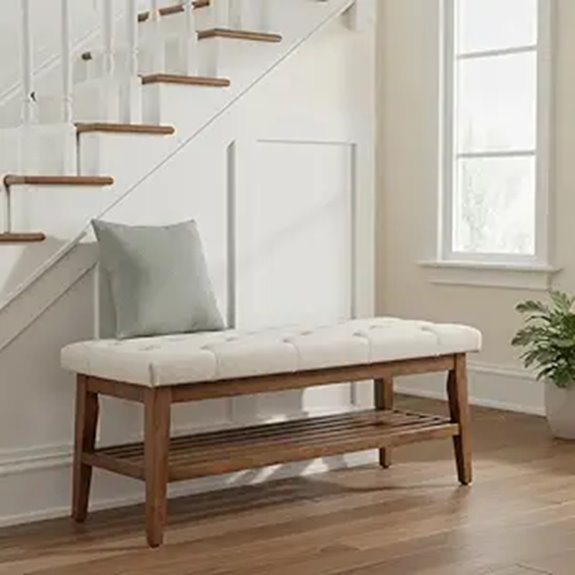 padded shoe storage bench