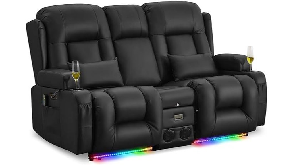 recliner loveseat with massage