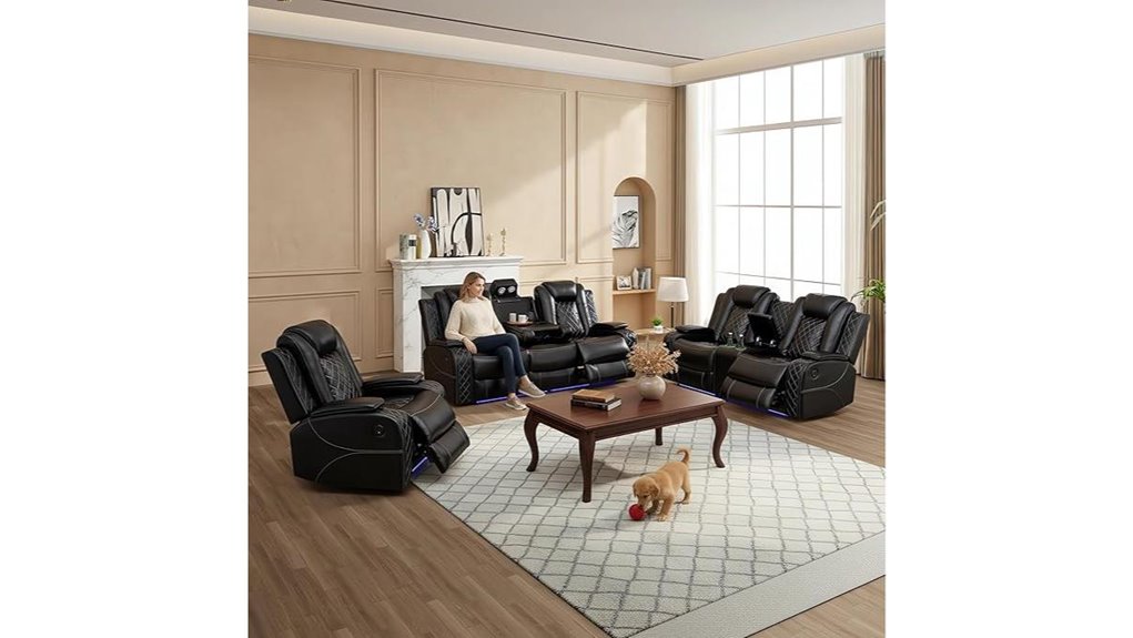 recliner with led storage