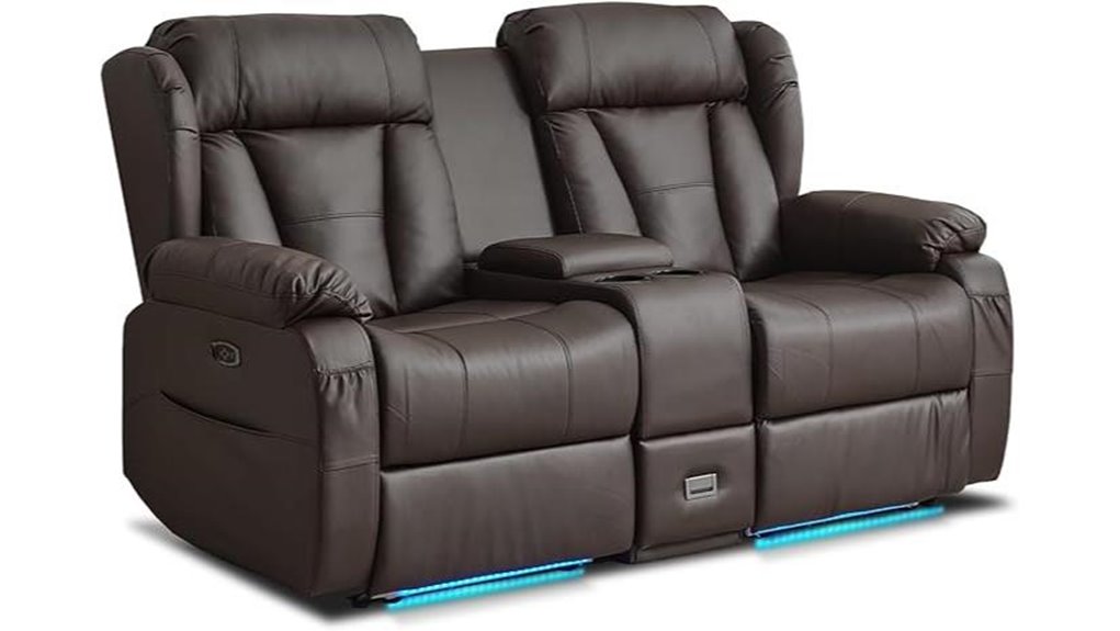 reclining loveseat with console