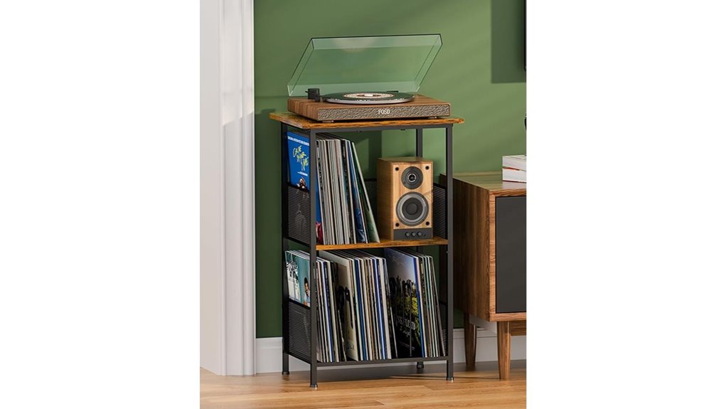 record player stand capacity