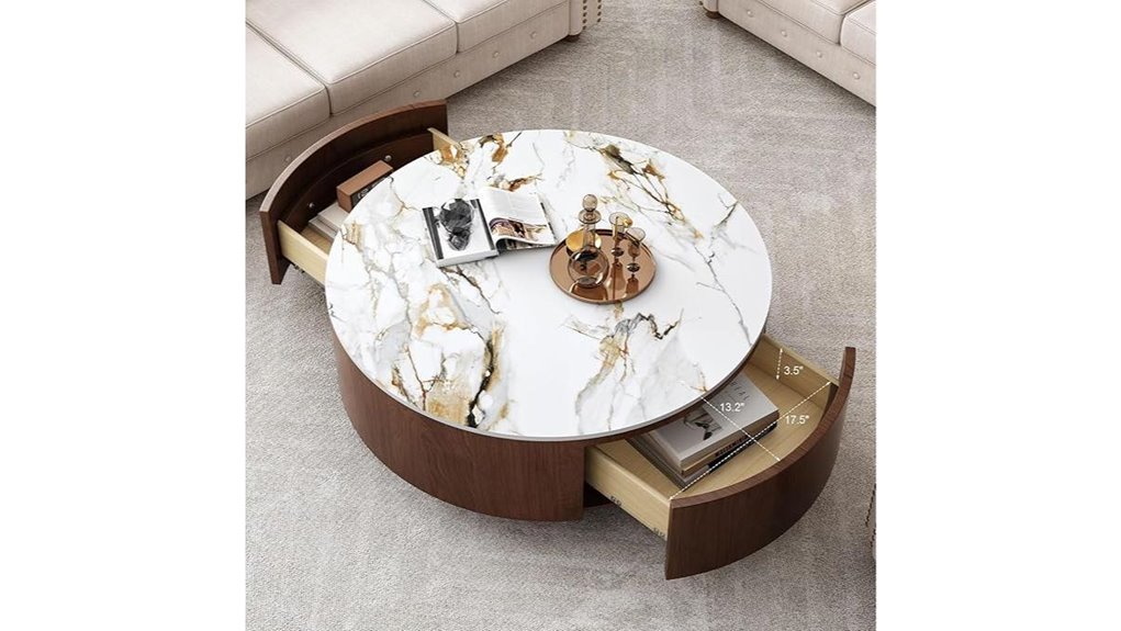 round table with storage