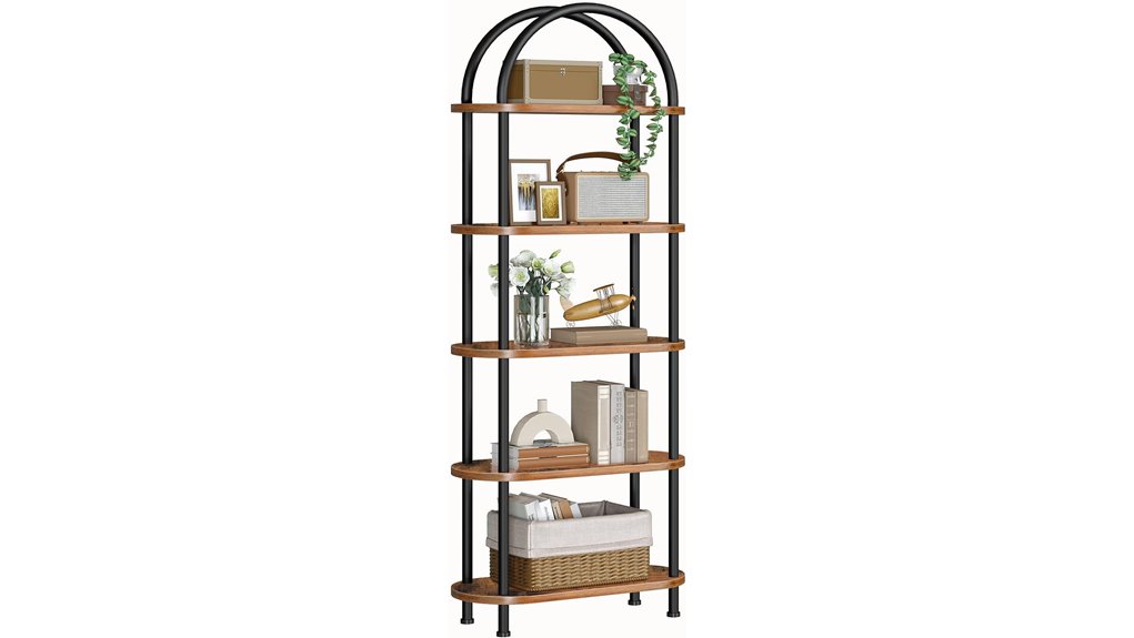 rustic 5 tier bookshelf