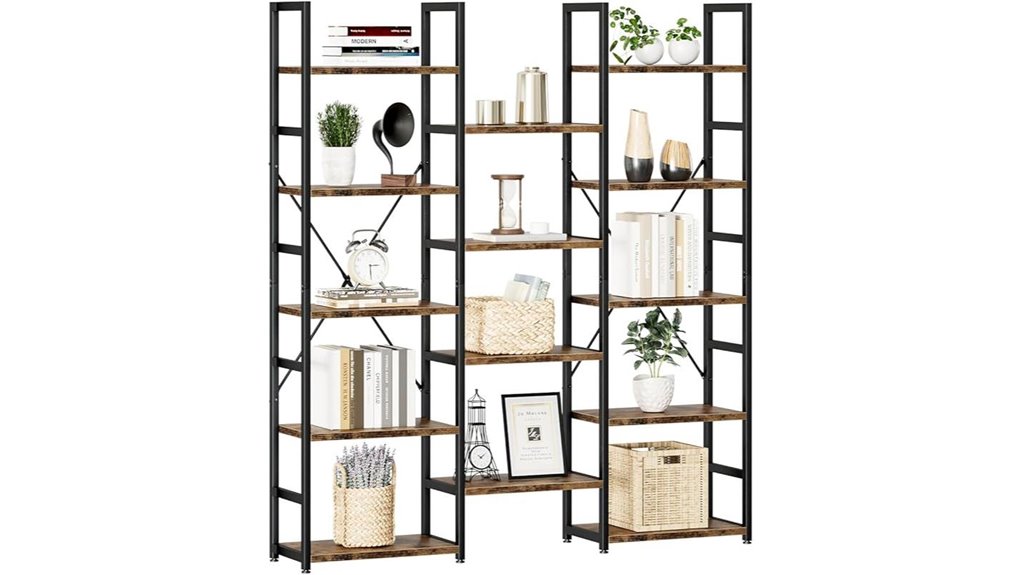 rustic industrial bookcase